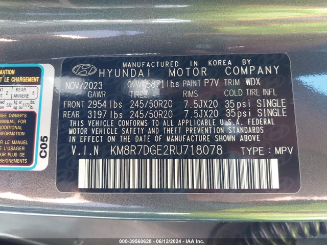 Hyundai Palisade Calligraphy 2024 KM8R7DGE2RU718078 Image 9