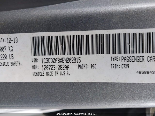 Dodge AVENGER SE 2014 1C3CDZABXEN202915 Image 9