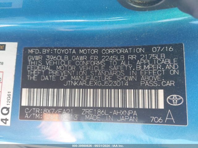JTNKARJEXGJ523014 Scion IM