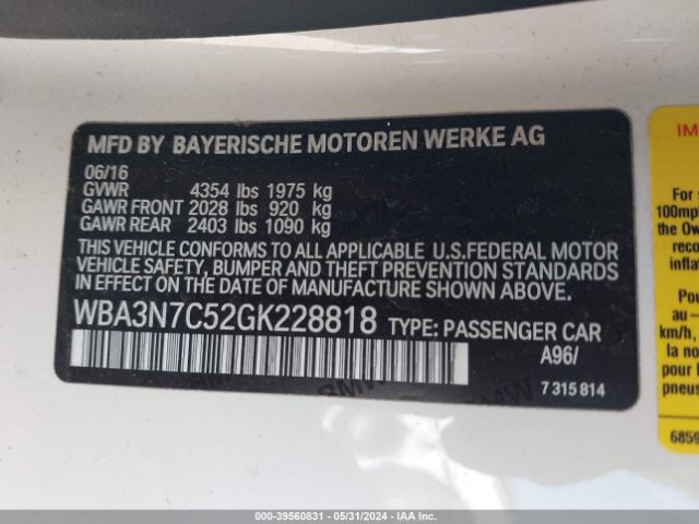 WBA3N7C52GK228818 BMW 428i