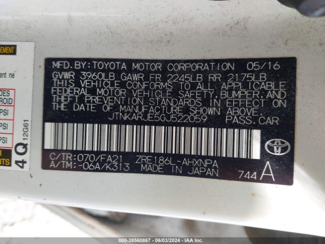 JTNKARJE5GJ522059 Scion IM