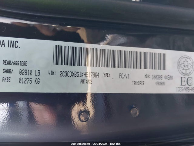 Dodge Charger Sxt 2019 2C3CDXBG1KH517864 Image 9