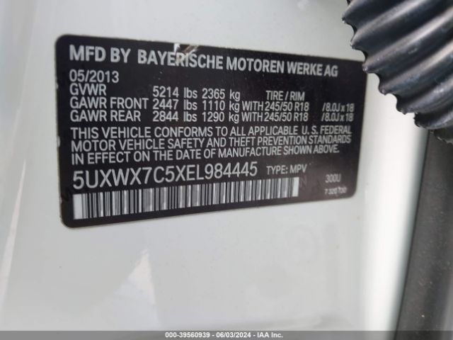 5UXWX7C5XEL984445 BMW X3 Xdrive35i