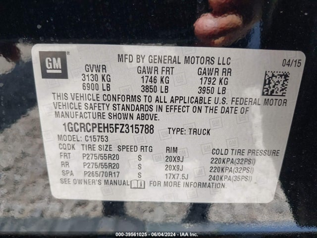 Chevrolet Silverado 1500 Ls 2015 1GCRCPEH5FZ315788 Image 9
