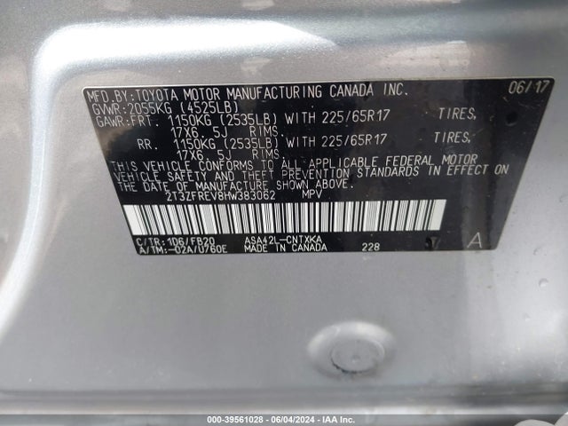 Toyota RAV4 LE 2017 2T3ZFREV8HW383062 Image 9