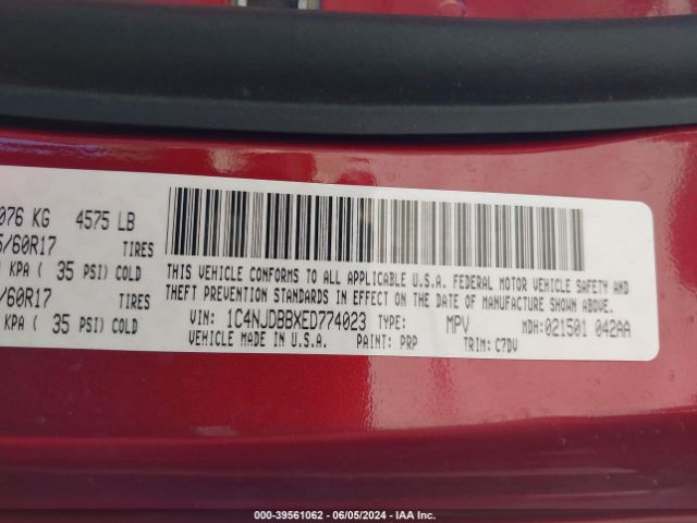 1C4NJDBBXED774023 Jeep Compass Sport