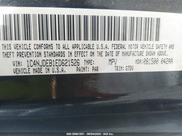 1C4NJDEB1ED621526 Jeep Compass Latitude