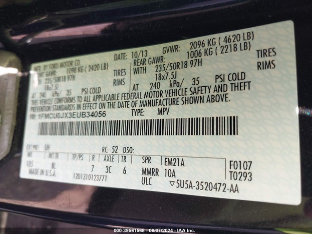 Ford Escape Titanium 2014 1FMCU0JX3EUB34056 Image 9