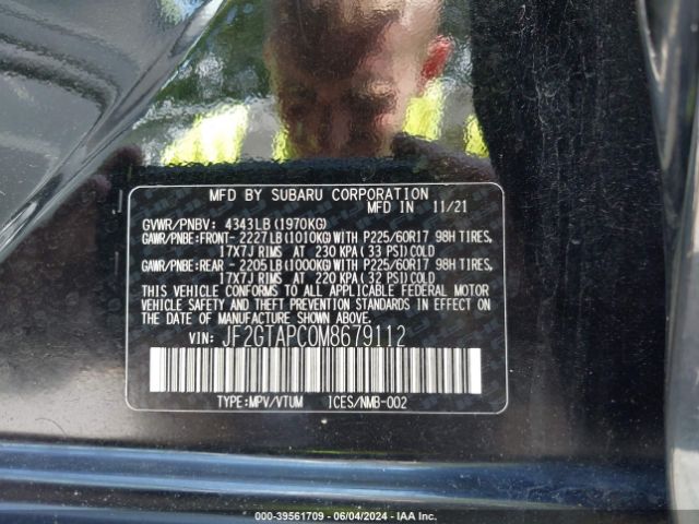 JF2GTAPC0M8679112 Subaru Crosstrek Premium