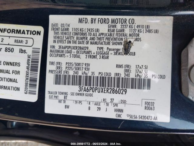 3FA6P0PUXER286029 Ford Fusion Energi Se Luxury