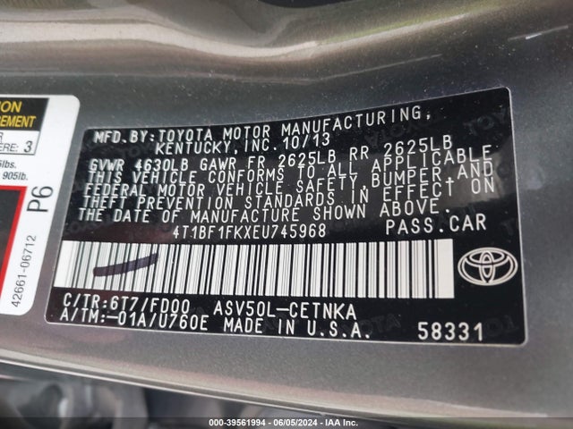 Toyota CAMRY LE 2014 4T1BF1FKXEU745968 Image 9