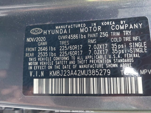 Hyundai TUCSON SE 2021 KM8J23A42MU385279 Image 9