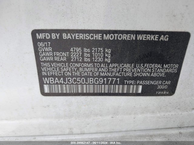 WBA4J3C50JBG91771 BMW 430i Gran Coupe Xdrive