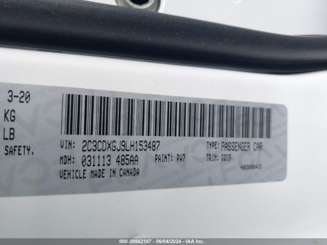 2C3CDXGJ9LH153487 Dodge Charger Scat Pack Rwd