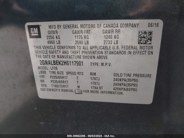Chevrolet EQUINOX LS 2017 2GNALBEK2H6117901 Image 9