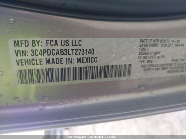 3C4PDCAB3LT273140 Dodge Journey Se Value