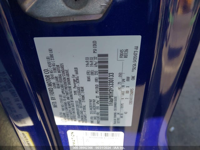 Ford Mustang Ecoboost 2015 1FA6P8TH2F5330133 Image 9