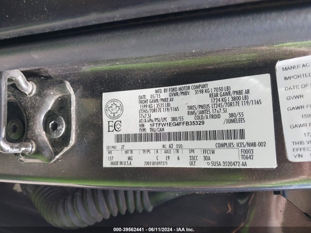 Ford F-150 Xlt 2015 1FTFW1EG4FFB35329 Image 9