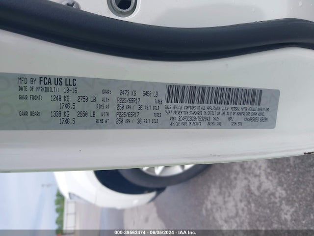 3C4PDCBG9HT532943 Dodge Journey Sxt