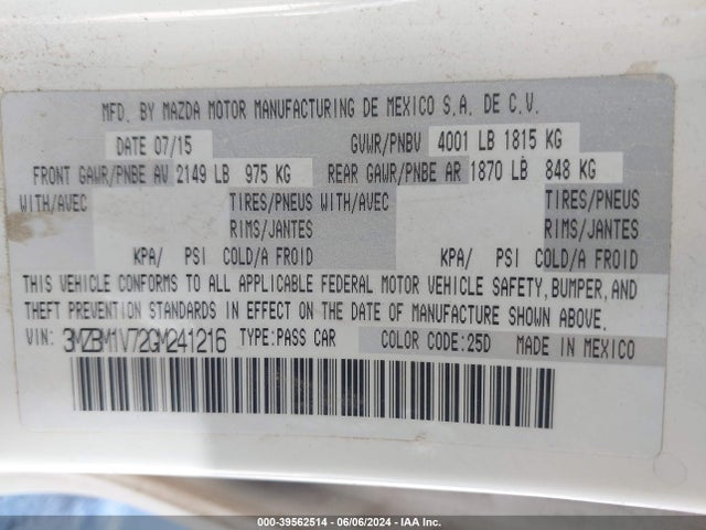 Mazda Mazda3 I Touring 2016 3MZBM1V72GM241216 Image 9
