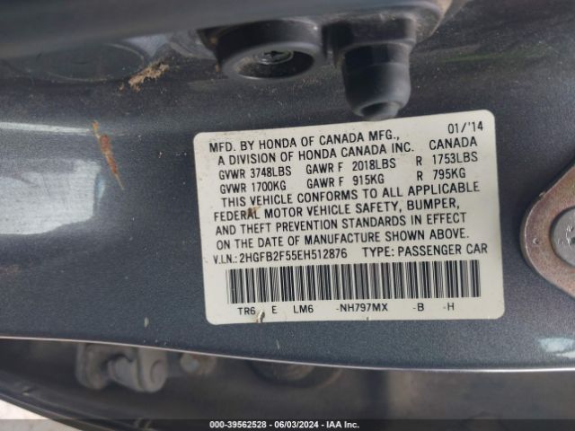 2HGFB2F55EH512876 Honda Civic Lx