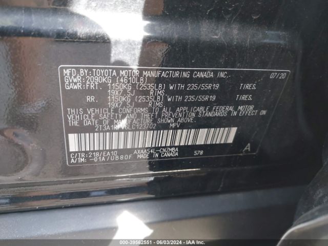 2T3A1RFV6LC123702 Toyota Rav4 Xle Premium