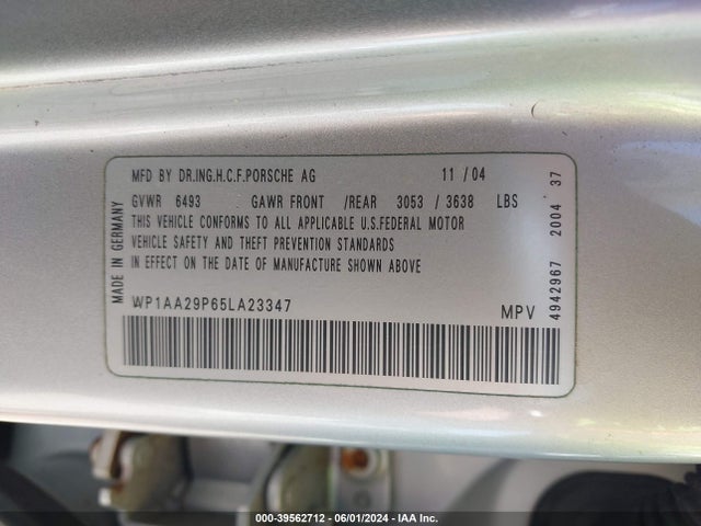 2005 PORSCHE CAYENNE WP1AA29P65LA23347 Photo 8