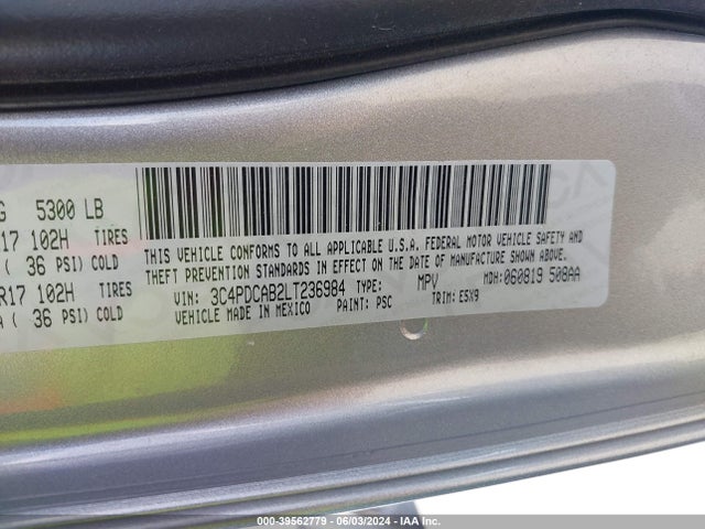 Dodge Journey Se Value 2020 3C4PDCAB2LT236984 Image 9