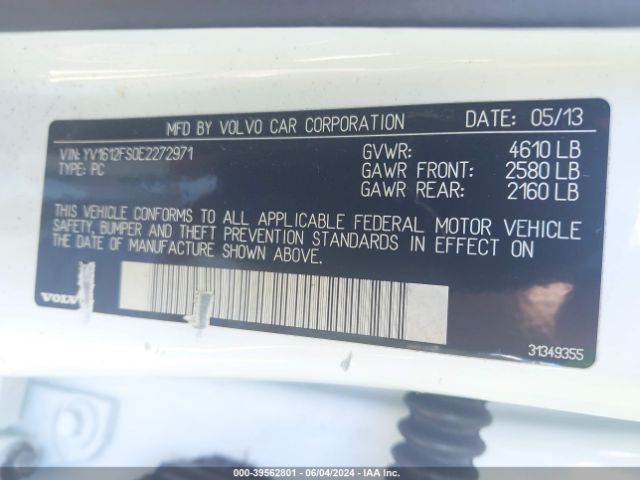 YV1612FS0E2272971 Volvo S60 T5/t5 Platinum/t5 Premier/t5 Premier Plus