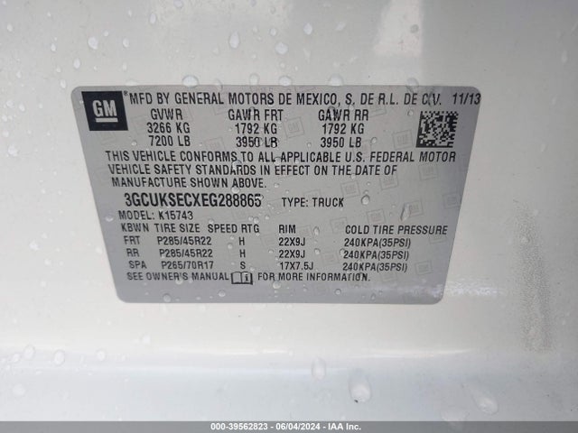 Chevrolet Silverado 1500 2lz 2014 3GCUKSECXEG288865 Image 9