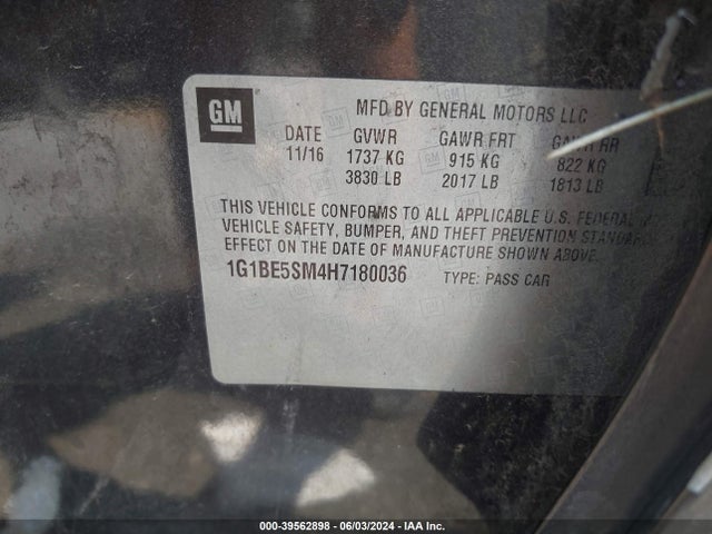 Chevrolet Cruze Lt Auto 2017 1G1BE5SM4H7180036 Image 9