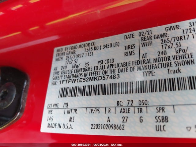 Ford F-150 Xlt 2021 1FTFW1E52MKD57483 Image 9