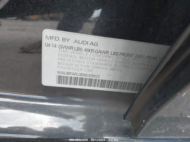 WAUBFAFL0EN039922 Audi A4 2.0t Premium