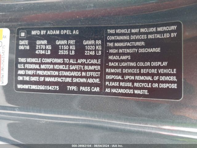W04WT3N52GG154275 Buick Cascada Premium