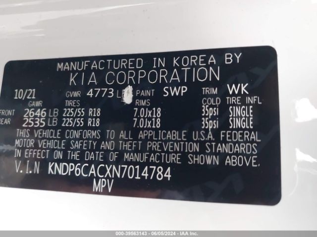KNDP6CACXN7014784 KIA Sportage Nightfall Edition