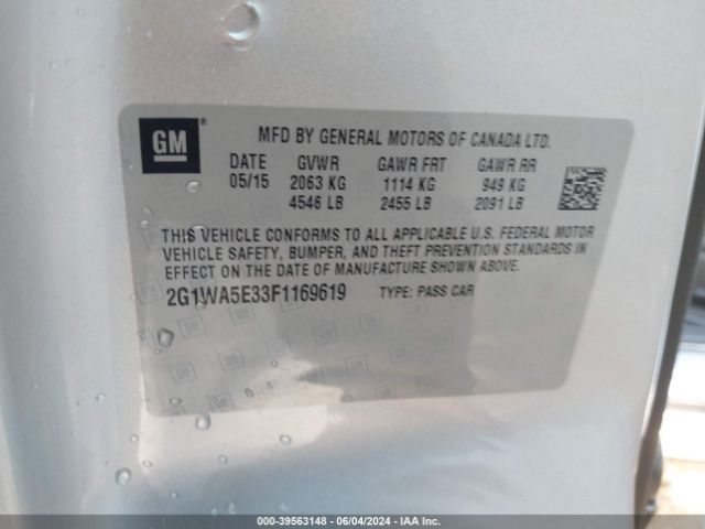 2G1WA5E33F1169619 Chevrolet Impala Limited Ls