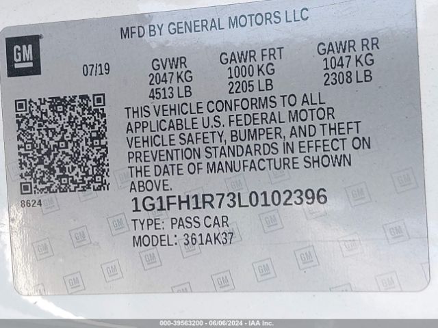 1G1FH1R73L0102396 Chevrolet Camaro Rwd  2ss