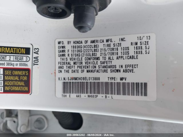 5J6RM3H39EL013888 Honda CR-V LX