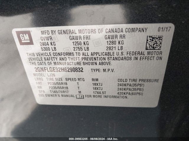 2GNFLGE32H6290832 Chevrolet Equinox Premier