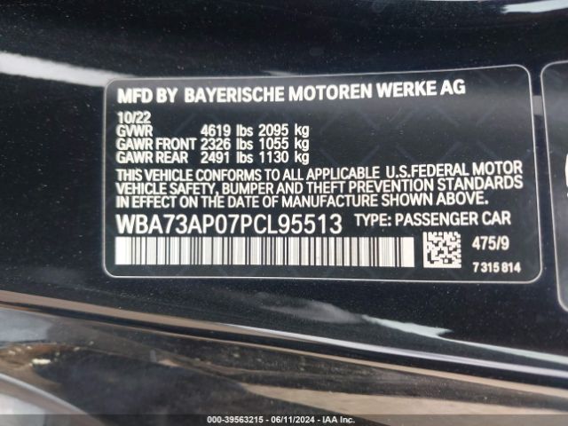 WBA73AP07PCL95513 BMW 430i Xdrive