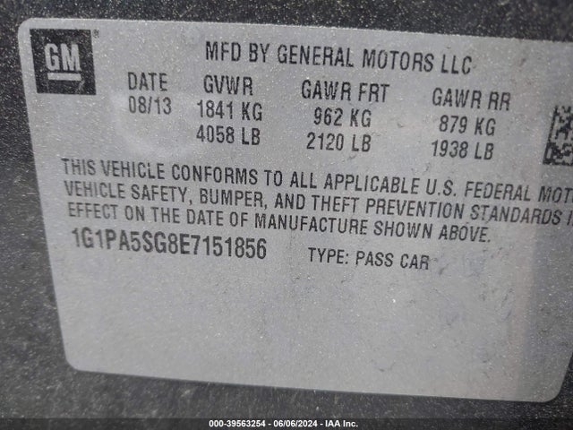 Chevrolet Cruze Ls Auto 2014 1G1PA5SG8E7151856 Image 9