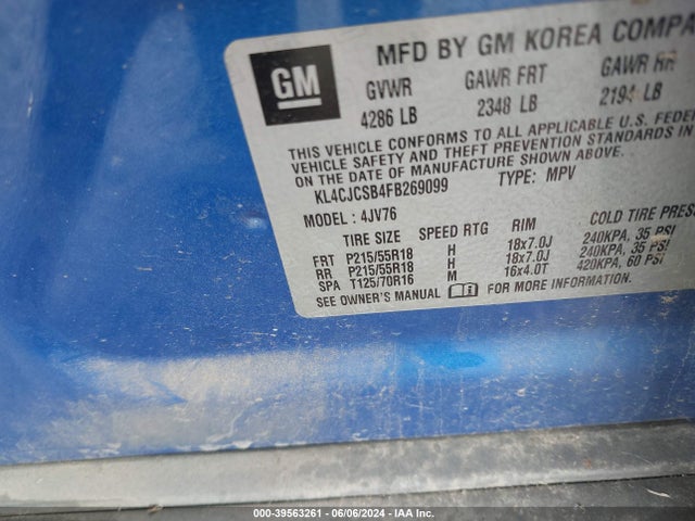 KL4CJCSB4FB269099 Buick Encore Leather