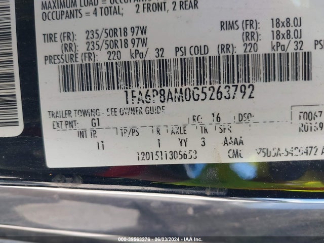 Ford Mustang V6 2016 1FA6P8AM0G5263792 Image 9