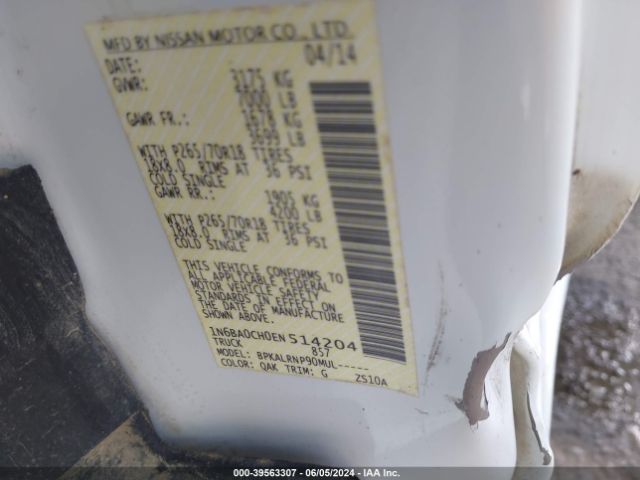 1N6BA0CH0EN514204 Nissan TITAN S