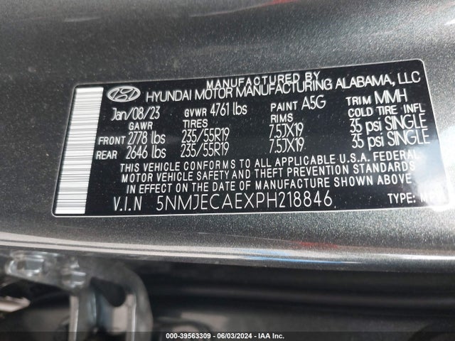 Hyundai Tucson Limited 2023 5NMJECAEXPH218846 Image 9