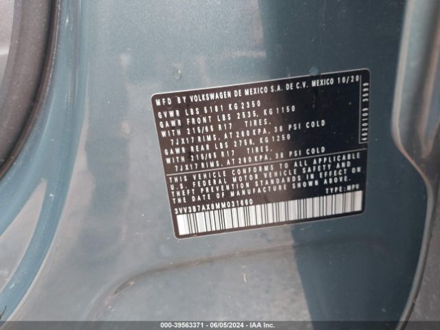 3VV3B7AX8MM031660 Volkswagen Tiguan
