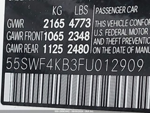55SWF4KB3FU012909 Mercedes-Benz C 300 4matic/luxury 4matic/sport 4matic