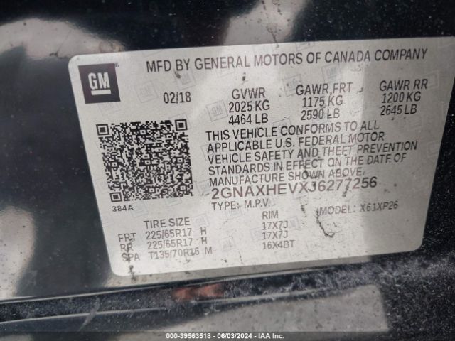 2018 CHEVROLET EQUINOX 2GNAXHEVXJ6277256 Photo 8