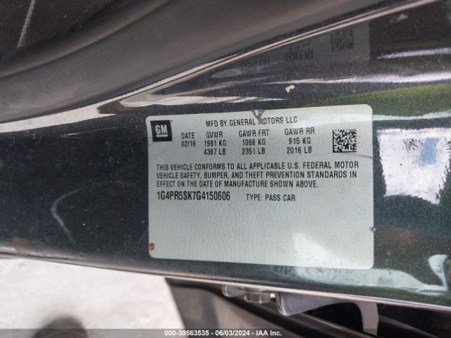 1G4PR5SK7G4150606 Buick Verano Convenience Group