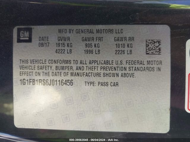 2018 CHEVROLET CAMARO 1G1FB1RS6J0116456 Photo 8